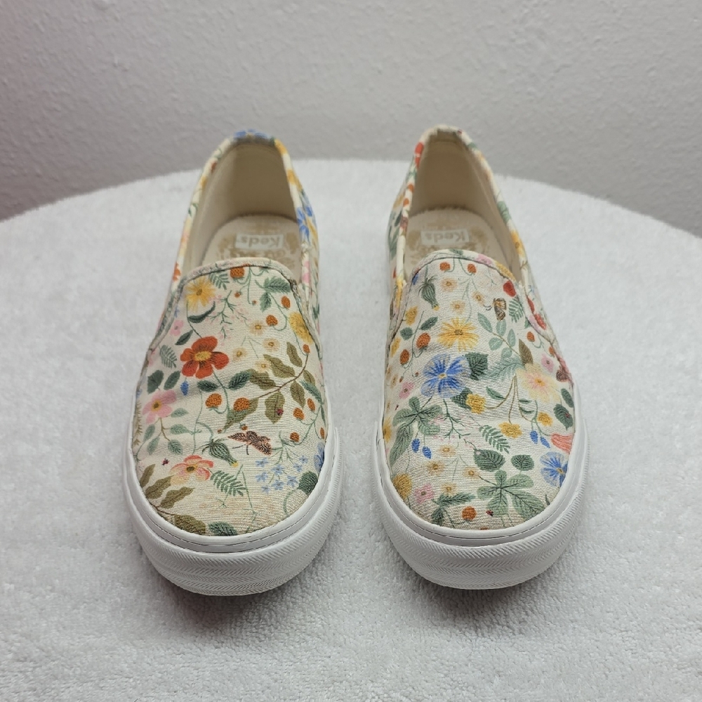 Keds × Rifle Paper Co. Double Decker Wild Wood Floral Sneaker Ladies 9.5 In VGuc - Picture 2 of 16